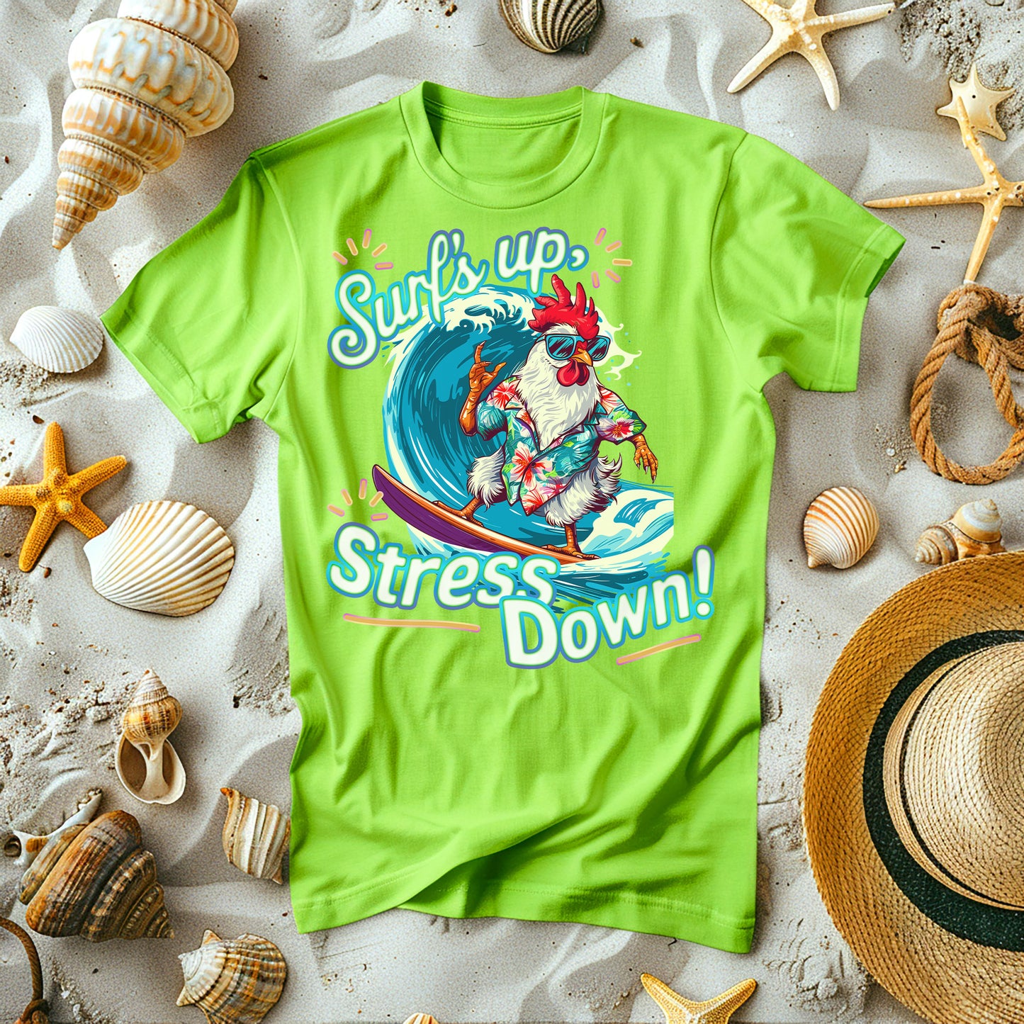 T-Shirt - Surf's up, stress down!