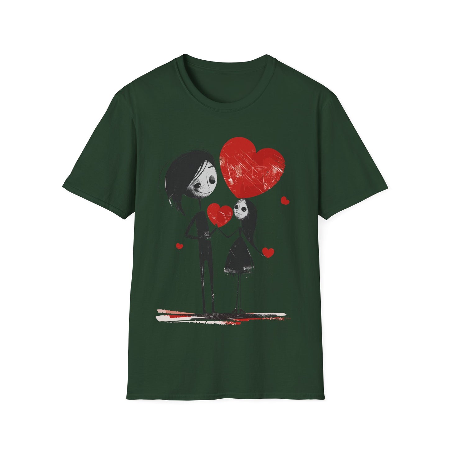 T-Shirt - Couple of People with hearts