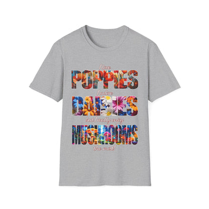 T-Shirt - Poppies Daisies Mushrooms