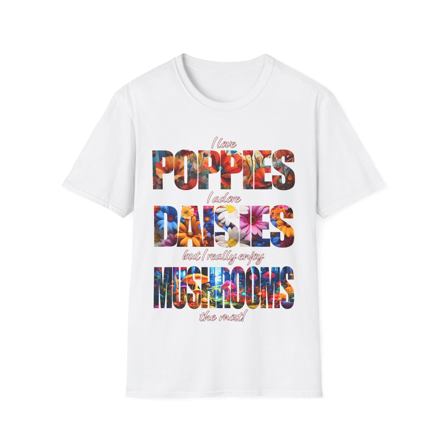 T-Shirt - Poppies Daisies Mushrooms