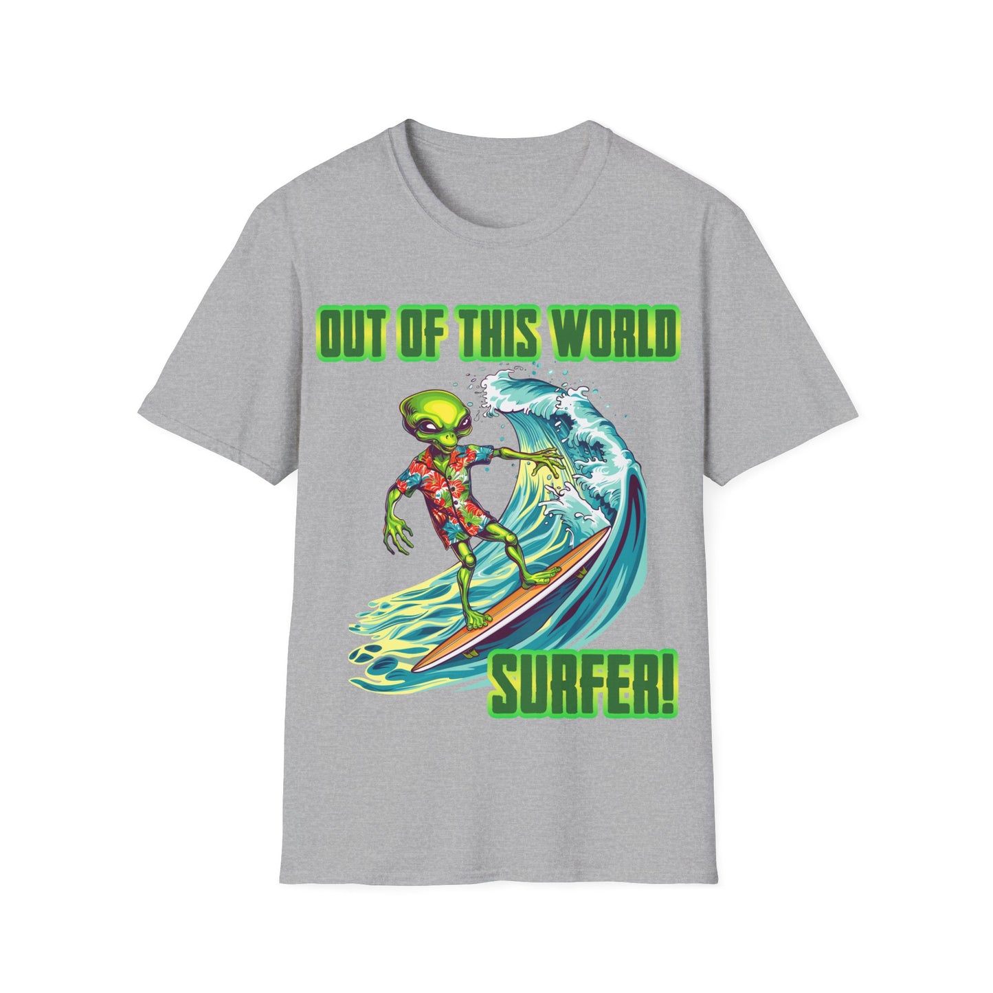 T-Shirt - Alien - Out of this World surfer!